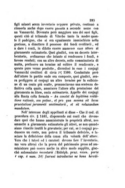 Giornale del Foro in cui si raccolgono le più importanti regiudicate dei supremi tribunali di Roma e dello Stato pontificio in materia civile