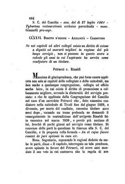 Giornale del Foro in cui si raccolgono le più importanti regiudicate dei supremi tribunali di Roma e dello Stato pontificio in materia civile