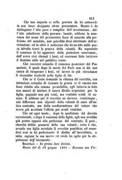 Giornale del Foro in cui si raccolgono le più importanti regiudicate dei supremi tribunali di Roma e dello Stato pontificio in materia civile