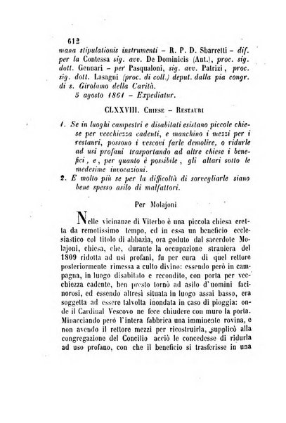 Giornale del Foro in cui si raccolgono le più importanti regiudicate dei supremi tribunali di Roma e dello Stato pontificio in materia civile