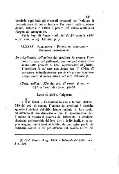 Giornale del Foro in cui si raccolgono le più importanti regiudicate dei supremi tribunali di Roma e dello Stato pontificio in materia civile