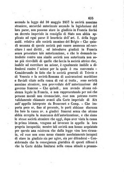 Giornale del Foro in cui si raccolgono le più importanti regiudicate dei supremi tribunali di Roma e dello Stato pontificio in materia civile