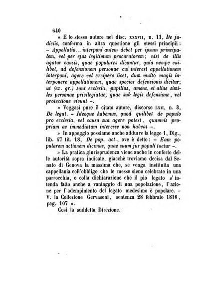 Giornale del Foro in cui si raccolgono le più importanti regiudicate dei supremi tribunali di Roma e dello Stato pontificio in materia civile