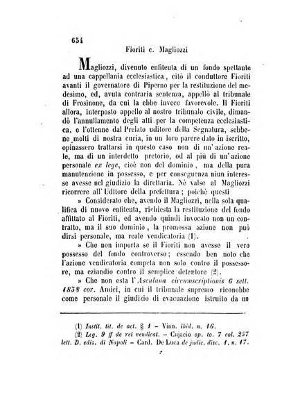 Giornale del Foro in cui si raccolgono le più importanti regiudicate dei supremi tribunali di Roma e dello Stato pontificio in materia civile