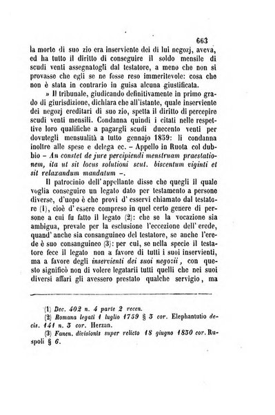 Giornale del Foro in cui si raccolgono le più importanti regiudicate dei supremi tribunali di Roma e dello Stato pontificio in materia civile