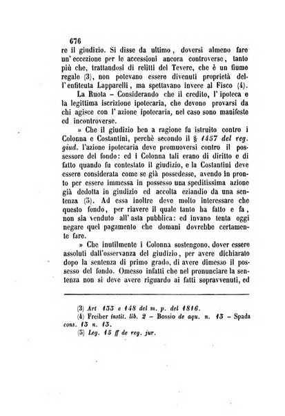 Giornale del Foro in cui si raccolgono le più importanti regiudicate dei supremi tribunali di Roma e dello Stato pontificio in materia civile