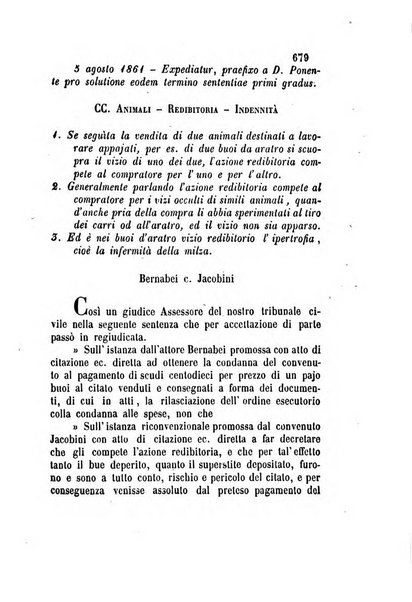 Giornale del Foro in cui si raccolgono le più importanti regiudicate dei supremi tribunali di Roma e dello Stato pontificio in materia civile