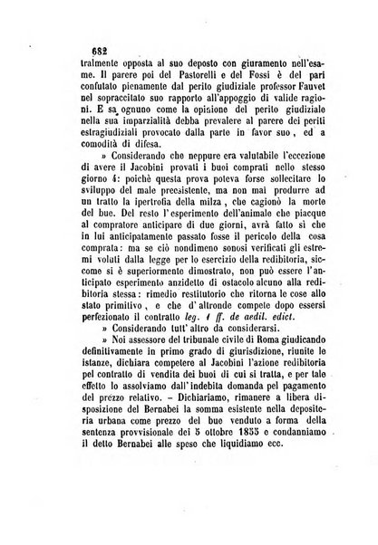 Giornale del Foro in cui si raccolgono le più importanti regiudicate dei supremi tribunali di Roma e dello Stato pontificio in materia civile