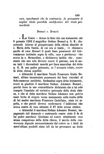 Giornale del Foro in cui si raccolgono le più importanti regiudicate dei supremi tribunali di Roma e dello Stato pontificio in materia civile