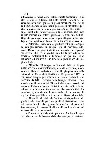 Giornale del Foro in cui si raccolgono le più importanti regiudicate dei supremi tribunali di Roma e dello Stato pontificio in materia civile