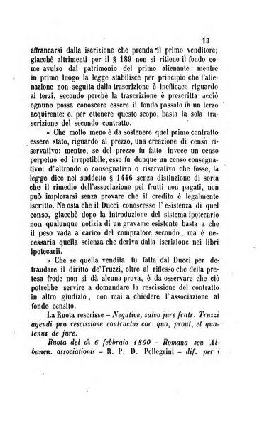 Giornale del Foro in cui si raccolgono le più importanti regiudicate dei supremi tribunali di Roma e dello Stato pontificio in materia civile