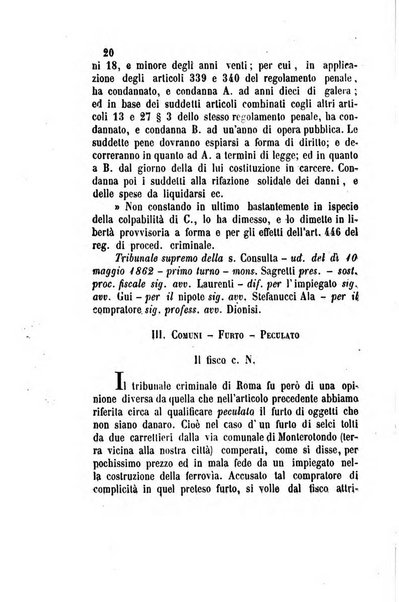 Giornale del Foro in cui si raccolgono le più importanti regiudicate dei supremi tribunali di Roma e dello Stato pontificio in materia civile