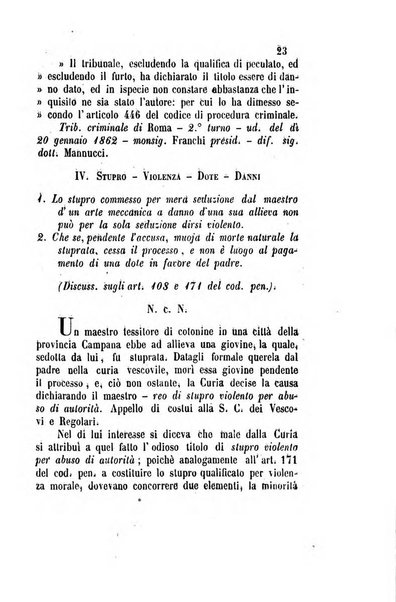 Giornale del Foro in cui si raccolgono le più importanti regiudicate dei supremi tribunali di Roma e dello Stato pontificio in materia civile