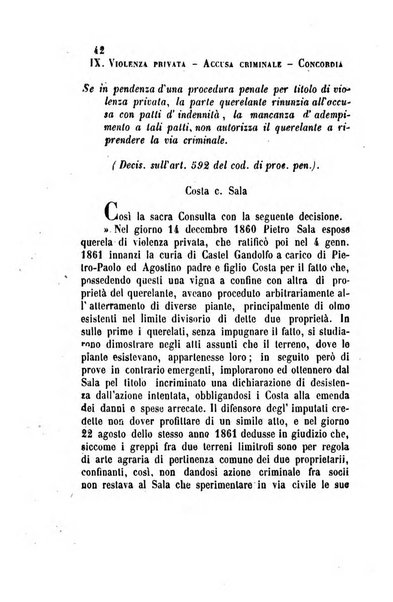 Giornale del Foro in cui si raccolgono le più importanti regiudicate dei supremi tribunali di Roma e dello Stato pontificio in materia civile