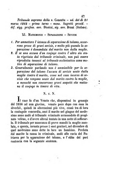 Giornale del Foro in cui si raccolgono le più importanti regiudicate dei supremi tribunali di Roma e dello Stato pontificio in materia civile