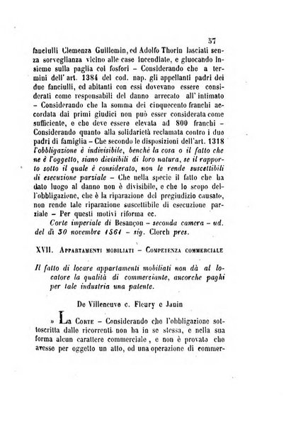 Giornale del Foro in cui si raccolgono le più importanti regiudicate dei supremi tribunali di Roma e dello Stato pontificio in materia civile