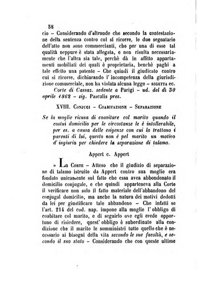 Giornale del Foro in cui si raccolgono le più importanti regiudicate dei supremi tribunali di Roma e dello Stato pontificio in materia civile