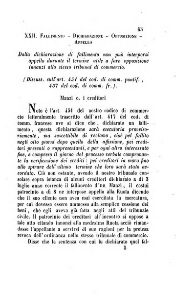 Giornale del Foro in cui si raccolgono le più importanti regiudicate dei supremi tribunali di Roma e dello Stato pontificio in materia civile