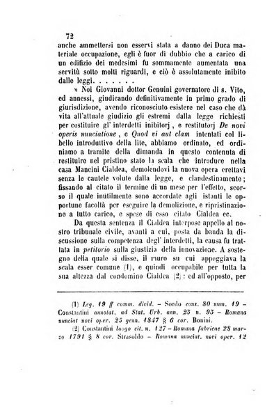 Giornale del Foro in cui si raccolgono le più importanti regiudicate dei supremi tribunali di Roma e dello Stato pontificio in materia civile