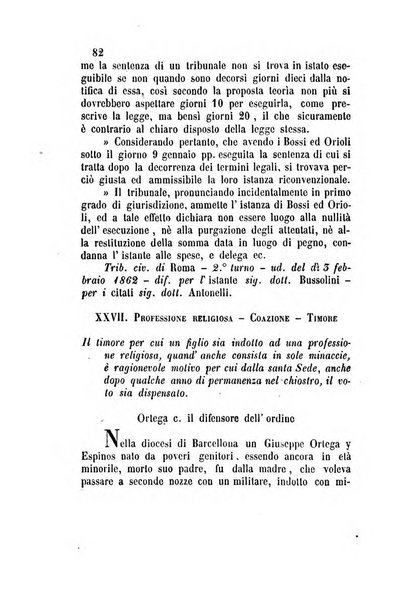 Giornale del Foro in cui si raccolgono le più importanti regiudicate dei supremi tribunali di Roma e dello Stato pontificio in materia civile