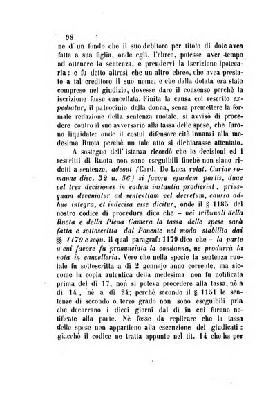 Giornale del Foro in cui si raccolgono le più importanti regiudicate dei supremi tribunali di Roma e dello Stato pontificio in materia civile