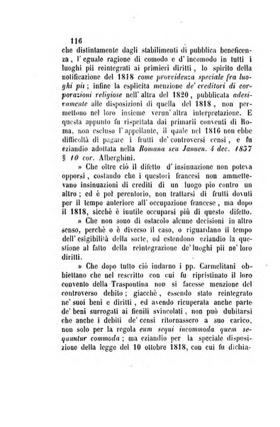 Giornale del Foro in cui si raccolgono le più importanti regiudicate dei supremi tribunali di Roma e dello Stato pontificio in materia civile