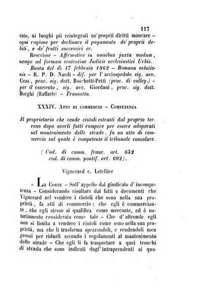 Giornale del Foro in cui si raccolgono le più importanti regiudicate dei supremi tribunali di Roma e dello Stato pontificio in materia civile