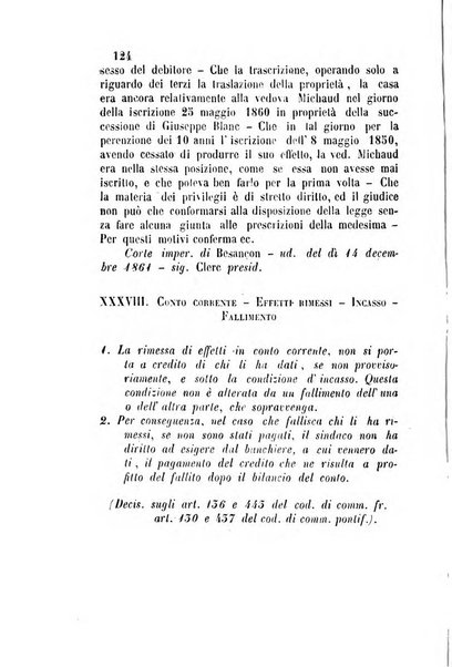 Giornale del Foro in cui si raccolgono le più importanti regiudicate dei supremi tribunali di Roma e dello Stato pontificio in materia civile