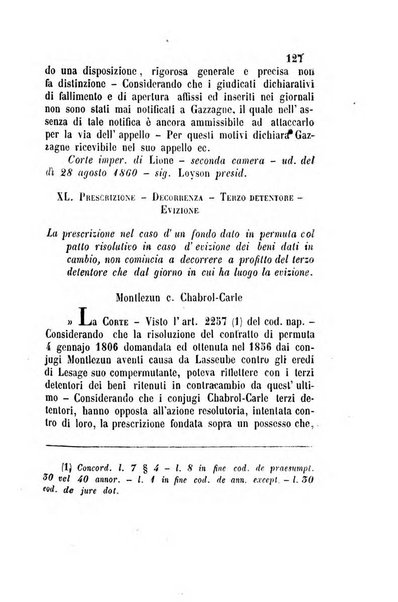 Giornale del Foro in cui si raccolgono le più importanti regiudicate dei supremi tribunali di Roma e dello Stato pontificio in materia civile