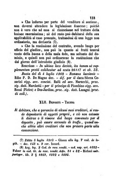 Giornale del Foro in cui si raccolgono le più importanti regiudicate dei supremi tribunali di Roma e dello Stato pontificio in materia civile