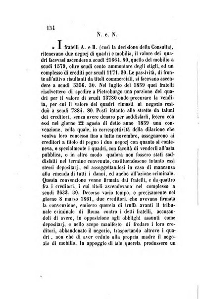 Giornale del Foro in cui si raccolgono le più importanti regiudicate dei supremi tribunali di Roma e dello Stato pontificio in materia civile