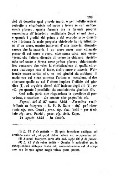 Giornale del Foro in cui si raccolgono le più importanti regiudicate dei supremi tribunali di Roma e dello Stato pontificio in materia civile