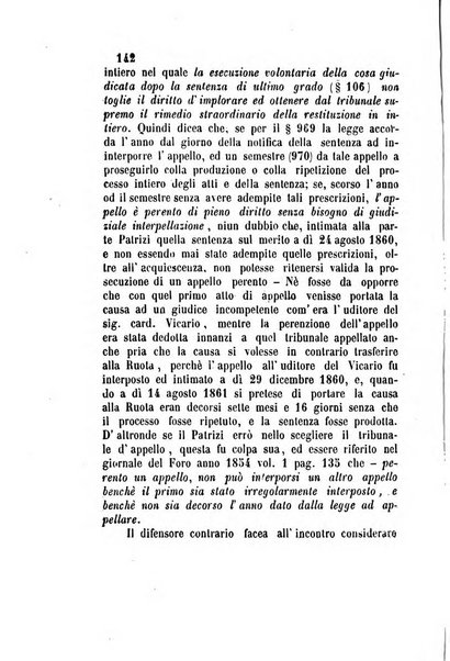 Giornale del Foro in cui si raccolgono le più importanti regiudicate dei supremi tribunali di Roma e dello Stato pontificio in materia civile