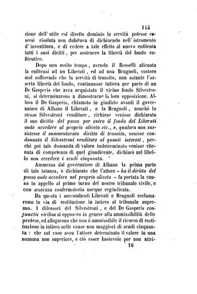 Giornale del Foro in cui si raccolgono le più importanti regiudicate dei supremi tribunali di Roma e dello Stato pontificio in materia civile