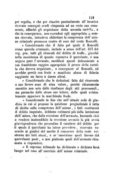 Giornale del Foro in cui si raccolgono le più importanti regiudicate dei supremi tribunali di Roma e dello Stato pontificio in materia civile