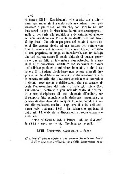 Giornale del Foro in cui si raccolgono le più importanti regiudicate dei supremi tribunali di Roma e dello Stato pontificio in materia civile