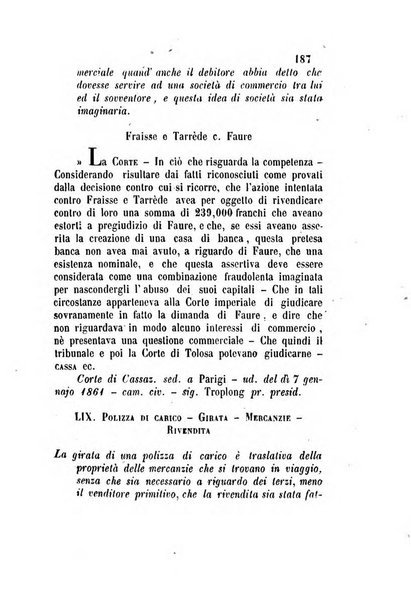 Giornale del Foro in cui si raccolgono le più importanti regiudicate dei supremi tribunali di Roma e dello Stato pontificio in materia civile