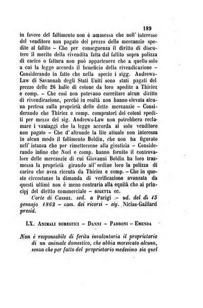 Giornale del Foro in cui si raccolgono le più importanti regiudicate dei supremi tribunali di Roma e dello Stato pontificio in materia civile