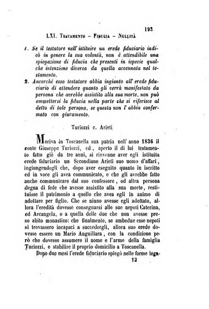 Giornale del Foro in cui si raccolgono le più importanti regiudicate dei supremi tribunali di Roma e dello Stato pontificio in materia civile