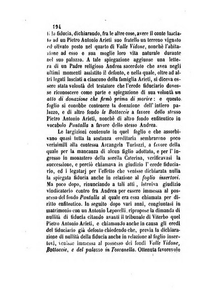 Giornale del Foro in cui si raccolgono le più importanti regiudicate dei supremi tribunali di Roma e dello Stato pontificio in materia civile