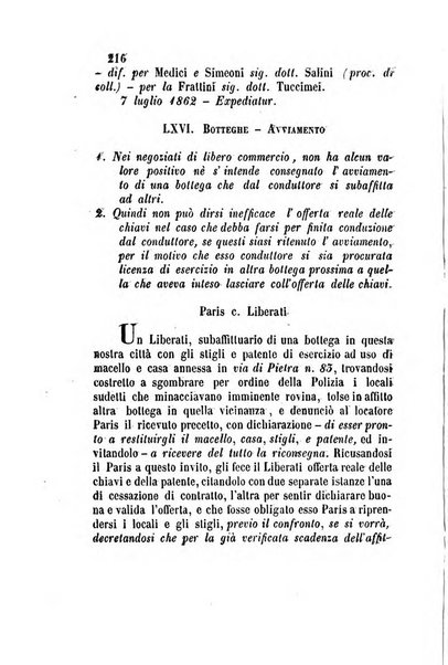 Giornale del Foro in cui si raccolgono le più importanti regiudicate dei supremi tribunali di Roma e dello Stato pontificio in materia civile