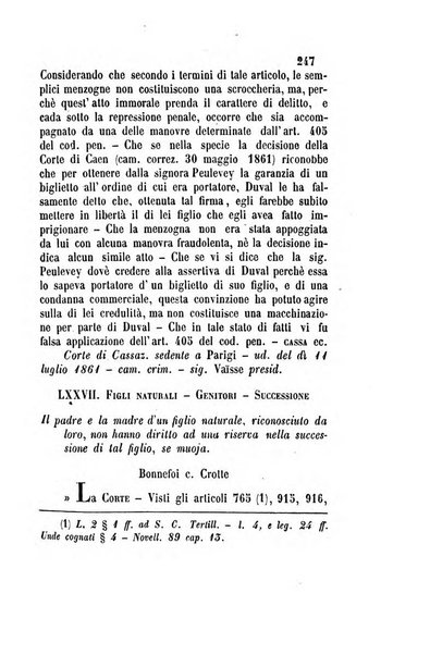 Giornale del Foro in cui si raccolgono le più importanti regiudicate dei supremi tribunali di Roma e dello Stato pontificio in materia civile