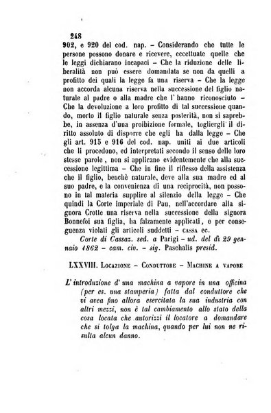 Giornale del Foro in cui si raccolgono le più importanti regiudicate dei supremi tribunali di Roma e dello Stato pontificio in materia civile