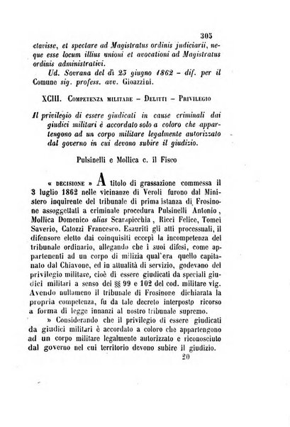 Giornale del Foro in cui si raccolgono le più importanti regiudicate dei supremi tribunali di Roma e dello Stato pontificio in materia civile