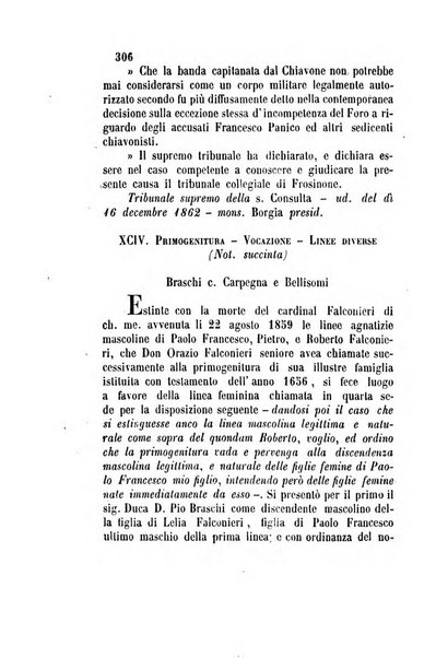 Giornale del Foro in cui si raccolgono le più importanti regiudicate dei supremi tribunali di Roma e dello Stato pontificio in materia civile