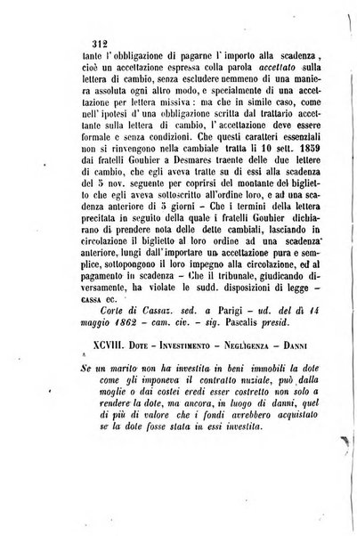 Giornale del Foro in cui si raccolgono le più importanti regiudicate dei supremi tribunali di Roma e dello Stato pontificio in materia civile