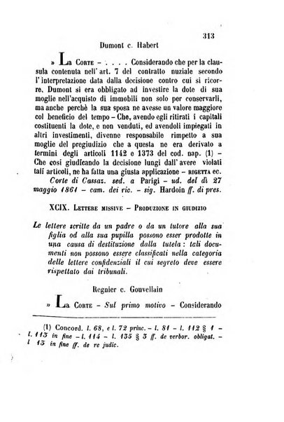 Giornale del Foro in cui si raccolgono le più importanti regiudicate dei supremi tribunali di Roma e dello Stato pontificio in materia civile