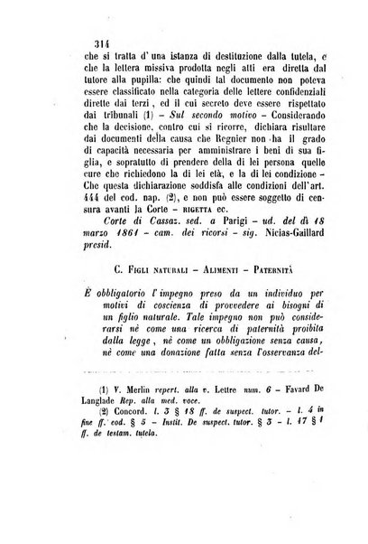 Giornale del Foro in cui si raccolgono le più importanti regiudicate dei supremi tribunali di Roma e dello Stato pontificio in materia civile