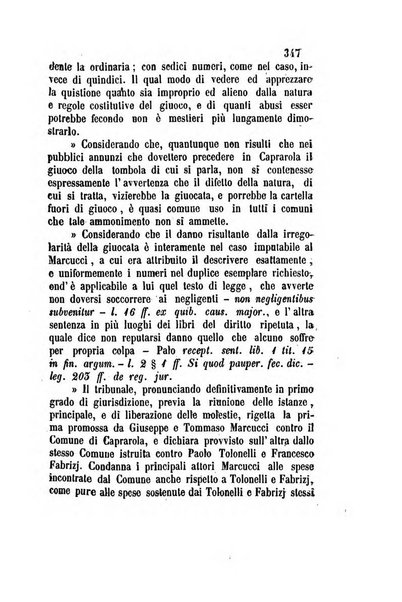 Giornale del Foro in cui si raccolgono le più importanti regiudicate dei supremi tribunali di Roma e dello Stato pontificio in materia civile