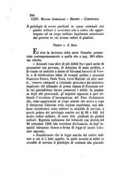 Giornale del Foro in cui si raccolgono le più importanti regiudicate dei supremi tribunali di Roma e dello Stato pontificio in materia civile